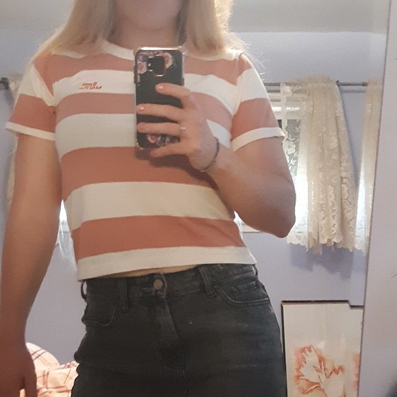 RPM Rose Stripe Tee size 10 - Picture 3 of 7